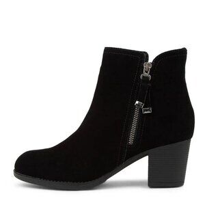 Skechers 167304 Taxi Black Suede Ankle Boots Size 6